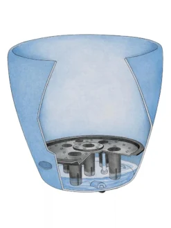 Viva Round Self-Watering Rolling Planter, 17.25” Diameter -Indoor Oasis Supplies 39325 002