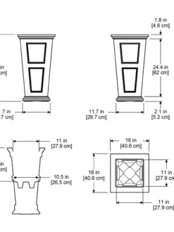 Fairfield Self-Watering Tall Patio Planters, 28” -Indoor Oasis Supplies 39342 15V tif