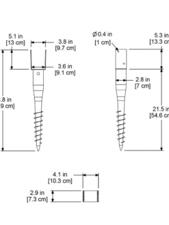 No-Dig Ground Screw For Mailpost -Indoor Oasis Supplies 8587086 02V tif