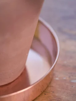 Extra Small Round Copper Plant Tray, 8" -Indoor Oasis Supplies 8593528 4529 tif