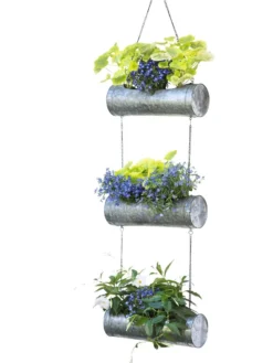 Galvanized Hanging Triple Planter 13 Galvanized Hanging Triple Planter -Indoor Oasis Supplies 8595213 6967 tif