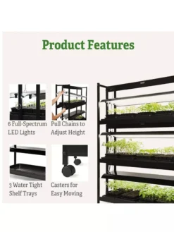 LED SunLite® High Intensity 3-Tier Garden -Indoor Oasis Supplies 8596024 4