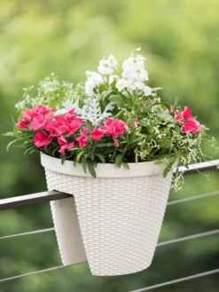 Weave Round Railing Planter, 11" 6 Weave Round Railing Planter, 11" -Indoor Oasis Supplies 8598370 8580 tif