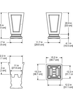 Kensington Self-Watering Tall Patio Planter, 25" -Indoor Oasis Supplies 8598549 07V tif