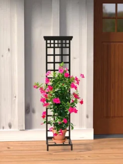 Mission-Style Planter Stand With Trellis -Indoor Oasis Supplies 8600111 01V tif