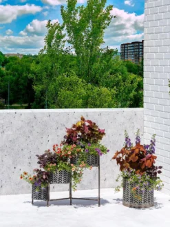 Galvanized Grow Bag Triple Planters With Stand -Indoor Oasis Supplies 8609180 0344 tif