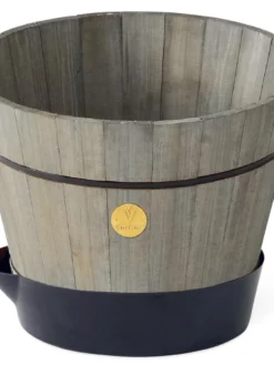 VegTrug® Build-a-Barrel Wooden Planter With Self-Watering Reservoir Tray, 18" -Indoor Oasis Supplies 8610253 08V tif