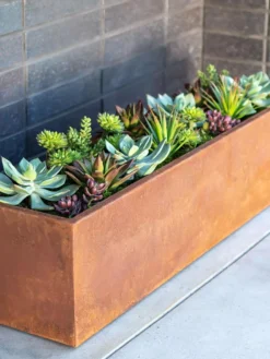 Veradek Metallic Series Corten Steel Window Box Planter, 36" -Indoor Oasis Supplies 8611609 02V tif