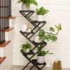 Crisscross Cascading Plant Stand With Black Trays