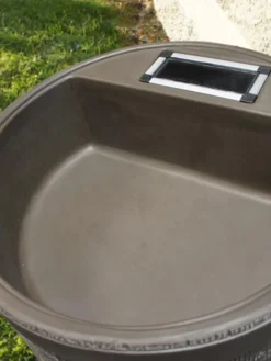 Round Rain Barrel With Planter, 35 Gallons 9 Round Rain Barrel With Planter, 35 Gallons -Indoor Oasis Supplies 8612856WALNT 02V tif