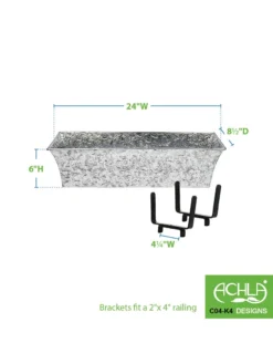 Achla Designs Handrail Flowerbox Bracket Kit For Rail -Indoor Oasis Supplies 8612883 02v