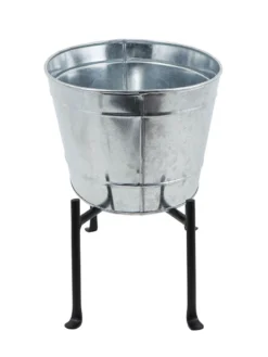 Achla Designs Mini Oval Galvanized Tub With Folding Stand -Indoor Oasis Supplies 8612906 05v