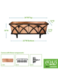 Achla Designs Rockwood Window Box -Indoor Oasis Supplies 8612918 03v