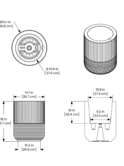 Arden Round Planter -Indoor Oasis Supplies 8613267 01V tif