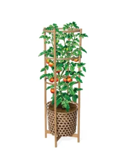 Elevated Bamboo Tomato Planter And Trellis -Indoor Oasis Supplies 8613502 art flat