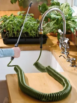Mini Coil Indoor Garden Hose With Sprayer